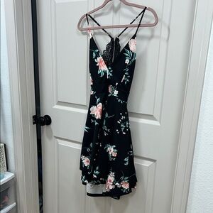 Iris Pink and Blue Mini Sundress Sleeveless